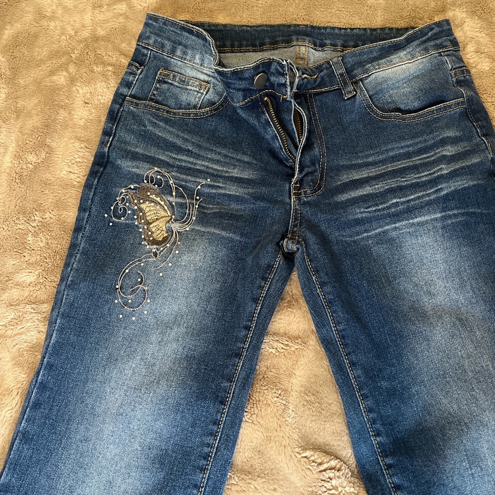 Embroidered flare jeans